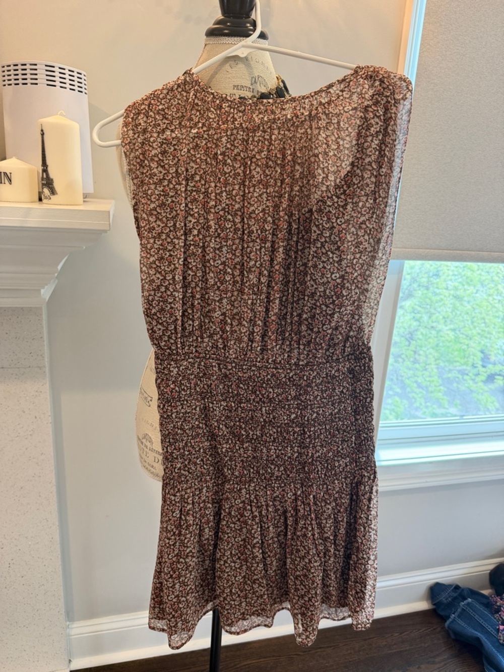 Abercrombie & Fitch Brown Floral Smocked Waist Mini Dress